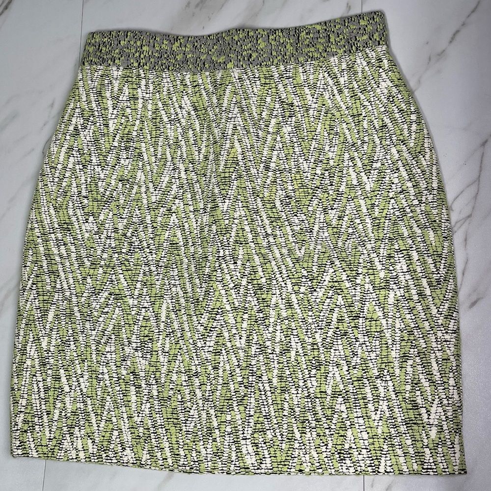 Proenza Schouler printed green textured mini pencil skirt size 0